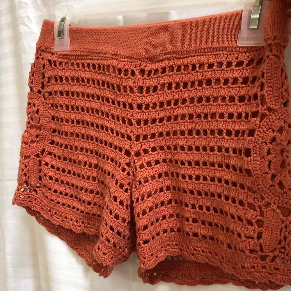 Orange Crochet Shorts. MAKE AN OFFER